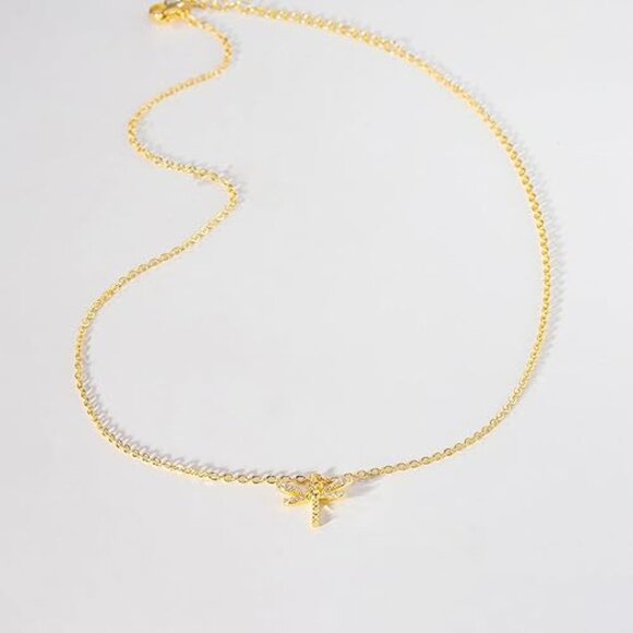 Neiman Marcus 14k Gold Plated Dragonfly Pendant Necklace - Picture 4 of 4